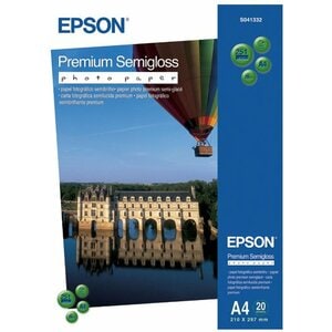 Carta foto Epson Premium C13S041332 Ad inchiostro - A4 - 210,06 mm x 296,93 mm - 251 g/m² Grammage - Semi-gloss - 20 Foglio