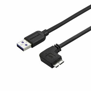 StarTech.com 2m 6 ft Slim Micro USB 3.0 (5Gbps) Cable - M/M - USB 3.0 A to Right-Angle Micro USB - USB 3.2 Gen 1 - Positio