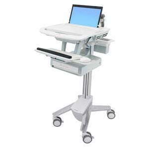 Ergotron StyleView Medical Trolley - 1 Drawer (1x1) - 9.07 kg Load Capacity - 4 Casters - 101.60 mm Caster Size - Aluminiu