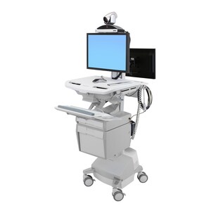 Ergotron StyleView Medical Trolley - TAA Compliant - Push/Pull Handle - 17.69 kg Load Capacity - 4 Casters - Aluminium - W