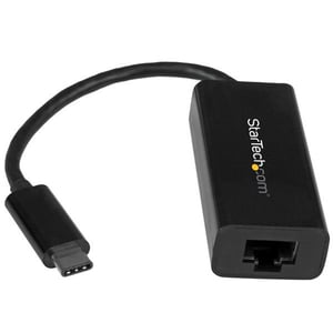 StarTech.com USB C to Gigabit Ethernet Adapter - Thunderbolt 3 - 10/100/1000Mbps - Black - Adds a GbE connection your comp