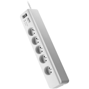 APC by Schneider Electric SurgeArrest PM5 Surge Suppressor/Protector - 5 x CEE 7/5 - 2.30 kVA - 918 J - 230 V AC - 24 kA -