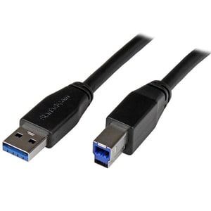 StarTech.com 5m 15 ft Active USB 3.0 (5Gbps) USB-A to USB-B Cable - M/M - USB A to B Cable - USB 3.2 Gen 1 - Connect USB 3