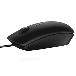 Dell MS116 Mouse - USB - Optical - 2 Button(s) - Black - Cable - 1000 dpi - Scroll Wheel