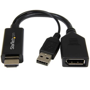 CONVERSOR HDMI A DISPLAYPORT 4K ALIMENTADO POR USB ADAPTADOR