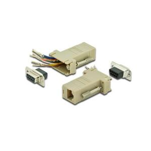 Assmann Network Adapter - 1 x 9-pin DB-9 RS-232 Serial Female - 1 x RJ-45 Network Female - Beige
