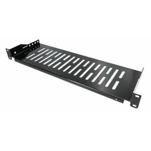 Intellinet 1U Rack-mountable Rack Shelf for Server, Networking, Rack - Jet Black - 19" Cantilever Shelf, 1U, 2-Point Front