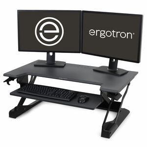 Ergotron WorkFit-TL Sit-stand Desk - Grey Top - Height Adjustable - 952.50 mm Table Top Width x 584.20 mm Table Top Depth 