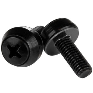 StarTech.com Viti per montaggio Server Rack - M6 x 12mm - confezione da 50, nero - Vite di montaggio - 12 mm - Acciaio - N