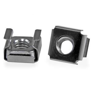 StarTech.com M6 Cage Nuts - 100 Pack - M6 Mounting Cage Nuts for Server Rack & Cabinet - Cage Nut - Stainless Steel - Silv