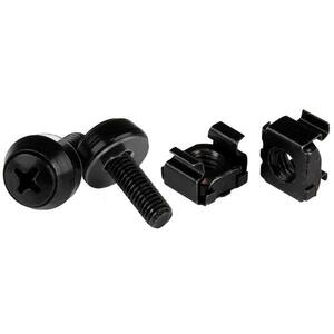 StarTech.com M5 x 12mm Screws and Cage Nuts - 100 Pack - M5 Mounting Screws and Cage Nuts for Server Rack and Cabinet - Bl