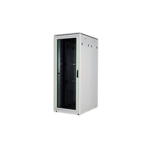 Digitus Unique 42U Rack Cabinet for LAN Switch, Patch Panel - 482.60 mm Rack Width - Light Grey - Steel, Glass - 600 kg Ma