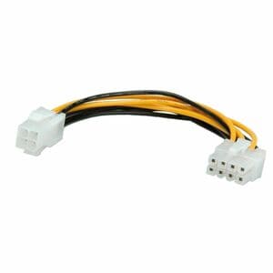 Roline Internes Stromkabel - 15 cm - für Computer, Hauptplatine - P4 / PCI-E - Schwarz, Weiß, Gelb