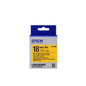 Epson LabelWorks LK-5YBW Label Tape - 18 mm Width - Thermal Transfer - Yellow - 1 Roll