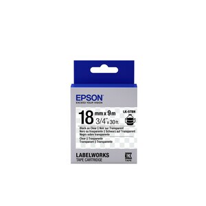Epson LabelWorks LK-5TBN Label Tape - 18 mm Width - Thermal Transfer - Transparent - 1 Roll