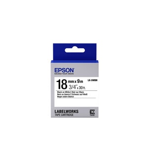 Epson LabelWorks LK-5WBN Label Tape - 18 mm Width - Thermal Transfer - White