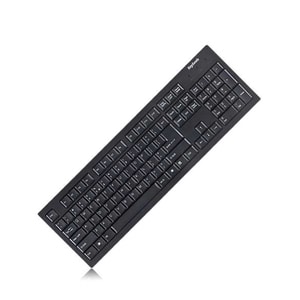KeySonic KSK-8004 Keyboard - USB Interface - English (US) - QWERTY Layout - Black - Membrane Keyswitch - 105 Key(s) - Desk