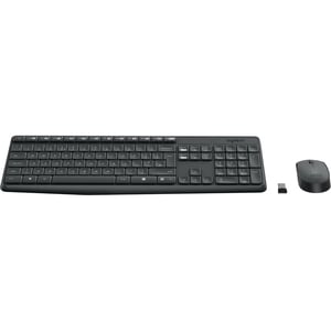 Logitech MK235 Keyboard & Mouse - Swedish, Finnish, Danish, Norwegian - USB Wireless RF - USB Wireless RF - Optical - AA, AAA