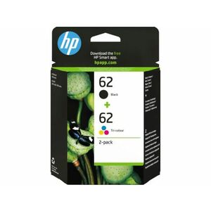 HP 62 Original Jato de tinta Cartucho de tinta / kit de papel - Preto, Ciano, Magenta, Amarelo - 2 Pack