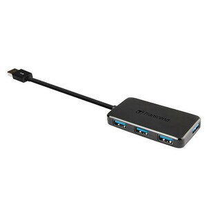 Transcend HUB2 USB Hub - USB - External - Black - 4 Total USB Port(s) - 4 USB 3.0 Port(s) - PC, Mac, Linux
