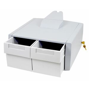 Ergotron Schublade - Mittel - 453,6 g Belastbarkeit - Grau, Weiß - Verschließbar, Tastensperre, Schubladentrennwand, Herau