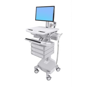 Ergotron StyleView Medical Trolley - 3 Drawer - 14.97 kg Load Capacity - 4 Casters - Aluminium