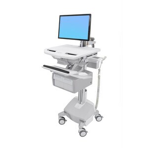 Ergotron StyleView Medical Cart - 2 Drawer - 14.97 kg Load Capacity - 4 Casters - Aluminium