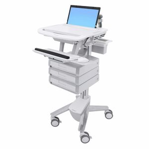Ergotron StyleView Medical Cart - 3 Drawer (1x3) - Push/Pull Handle - 9.07 kg Load Capacity - 4 Casters - 101.60 mm Caster