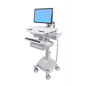 Ergotron StyleView Medical Cart - 2 Drawer - 14.97 kg Load Capacity - 4 Casters - Aluminium