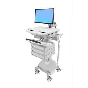 Ergotron StyleView Medical Cart - 3 Drawer - 14.97 kg Load Capacity - 4 Casters - Aluminium