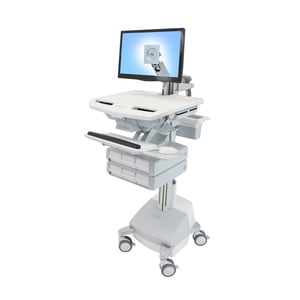 Ergotron StyleView Medical Cart - 1 Drawer - 16.78 kg Load Capacity - 4 Casters - Aluminium
