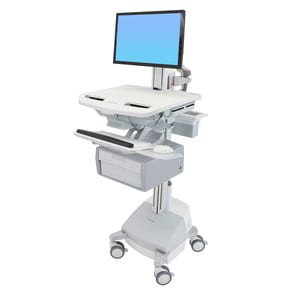 Ergotron StyleView Medical Cart - 1 Drawer - 16.78 kg Load Capacity - 4 Casters - Aluminium