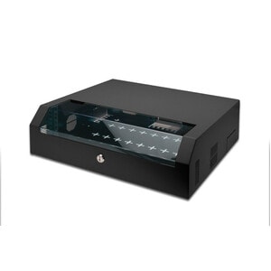 Digitus DN-19 04U-PB-B 3U Wall Mountable Enclosed Cabinet Rack Cabinet for Networking, Router - Jet Black - Polycarbonate,