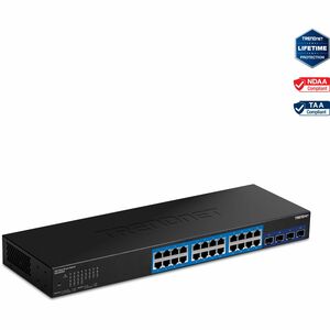 TRENDnet TEG-30284 24 Ports Manageable Ethernet Switch - Gigabit Ethernet, 10 Gigabit Ethernet - 10GBase-X, 10/100/1000Bas