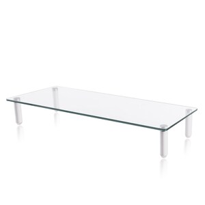 Newstar Transparent Monitor Stand (Clear Acrylic) - 25 kg Load Capacity - 8 cm Height x 56 cm Width x 21 cm Depth - Glass 