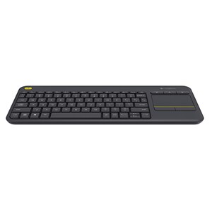 Logitech K400 Plus Keyboard - Wireless Connectivity - USB Interface - TouchPad - English (UK) - QWERTY Layout - Black - RF