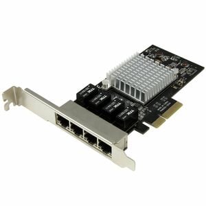 StarTech.com Gigabit-Ethernet-Karte für Computer - 10/100/1000Base-T - Plug-in-Karte - PCI Express x4 - 4 Anschluss(e) - 4