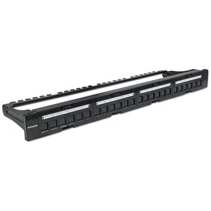 Patch Panel, Blank, 1U, 24-Port, Black - 1U High - 19" Wide - Rack-mountable
