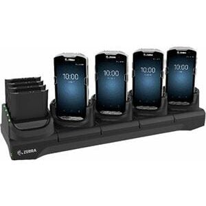 TC51/56 5-Slot Charge Only Cradle with 4-Slot Spare Battery Charger, charges up to 4 devices and up to 4 spare batteries. 