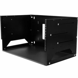 StarTech.com 2-Post 4U Open Frame Wall Mount Network Rack with Built-in Shelf and Adjustable Depth, Computer Rack for IT E