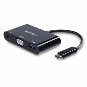 StarTech.com USB-C VGA Multiport Adapter - USB-A Port - with Power Delivery (USB PD) - USB C Adapter Converter - USB C Don
