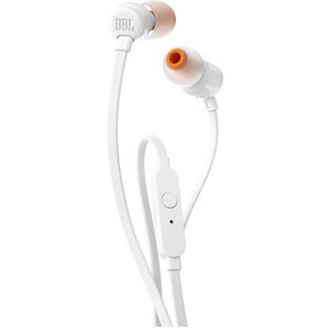 JBL T110 Wired Earbud Stereo Earset - White - Binaural - In-ear - 16 Ohm - 20 Hz to 20 kHz - 120 cm Cable - Mini-phone (3.