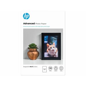 HP Advanced Inkjet Photo Paper - 100 mm x 150 mm - 250 g/m² Grammage - Glossy - 100 Sheet
