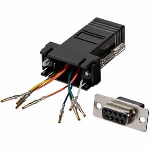 StarTech.com DB9 to RJ45 Modular Serial Adapter - Black - 1 x 9-pin DB-9 Serial Female - 1 x RJ-45 Network Female - Gold C