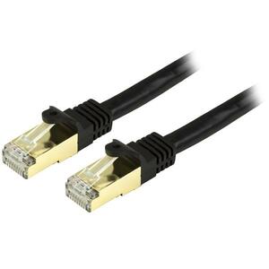 StarTech.com 1ft CAT6a Ethernet Cable - 10 Gigabit Category 6a Shielded Snagless 100W PoE Patch Cord - 10GbE Black UL Cert