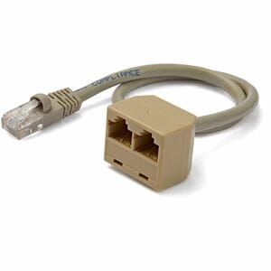 StarTech.com 2-to-1 RJ45 Splitter Cable Adapter - Network splitter - RJ-45 (M) - RJ-45 (F)~ - 33.02 cm RJ-45 Network Cable