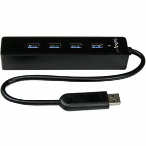 StarTech.com 4 Port Portable SuperSpeed USB 3.0 Hub with Built-in Cable - 5Gbps - Add four external USB 3.0 ports to your 