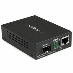 StarTech.com Transceiver/Medienkonverter - TAA-konform - 1 Anschluss(e) - 1 x Netzwerk (RJ-45) - Glasfaserleitung, Twisted