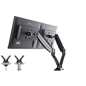 iiyama DS3002C-B1 Desk Mount for Monitor - Black - 2 Display(s) Supported - 68.6 cm (27") Screen Support - 5 kg Load Capac