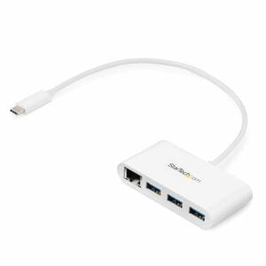 StarTech.com USB/Ethernet Combo Hub - USB 3.0 Type C - External - White - UASP Support - 3 Total USB Port(s) - 3 USB 3.0 P